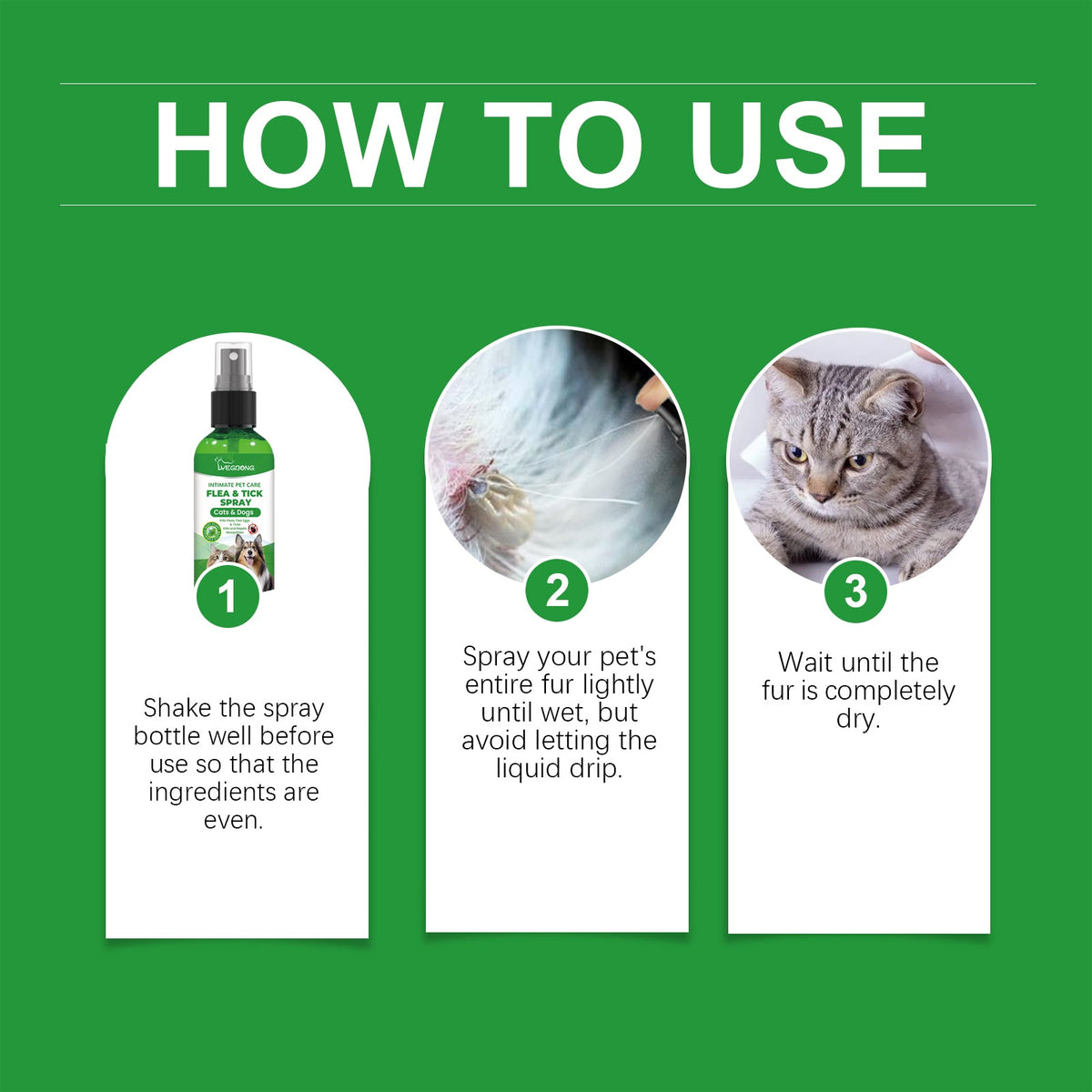 Pet Flea & Tick Spray for Dogs and Cats, Gentle Care