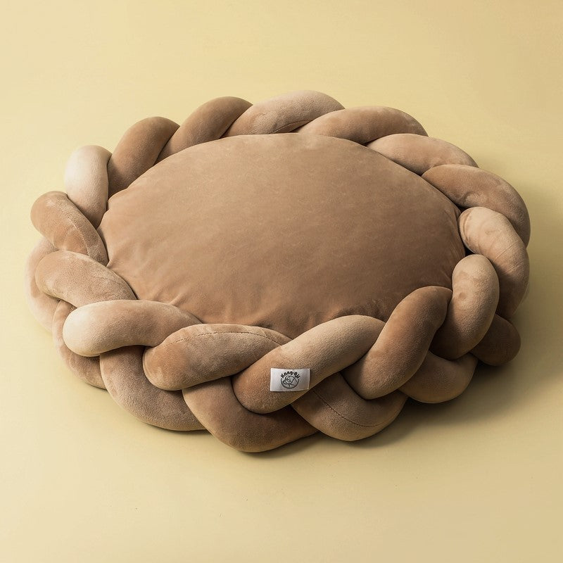 Round Plush Pet Bed for Cozy, Supported Everyday Naps