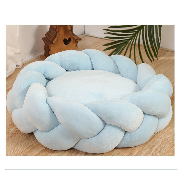 Round Plush Pet Bed for Cozy, Supported Everyday Naps