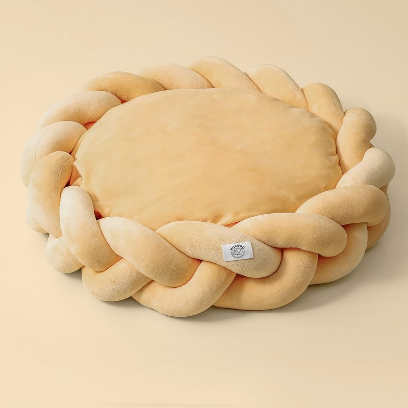Round Plush Pet Bed for Cozy, Supported Everyday Naps