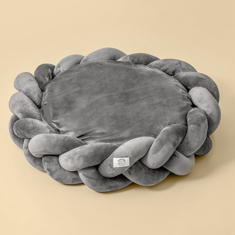 Round Plush Pet Bed for Cozy, Supported Everyday Naps