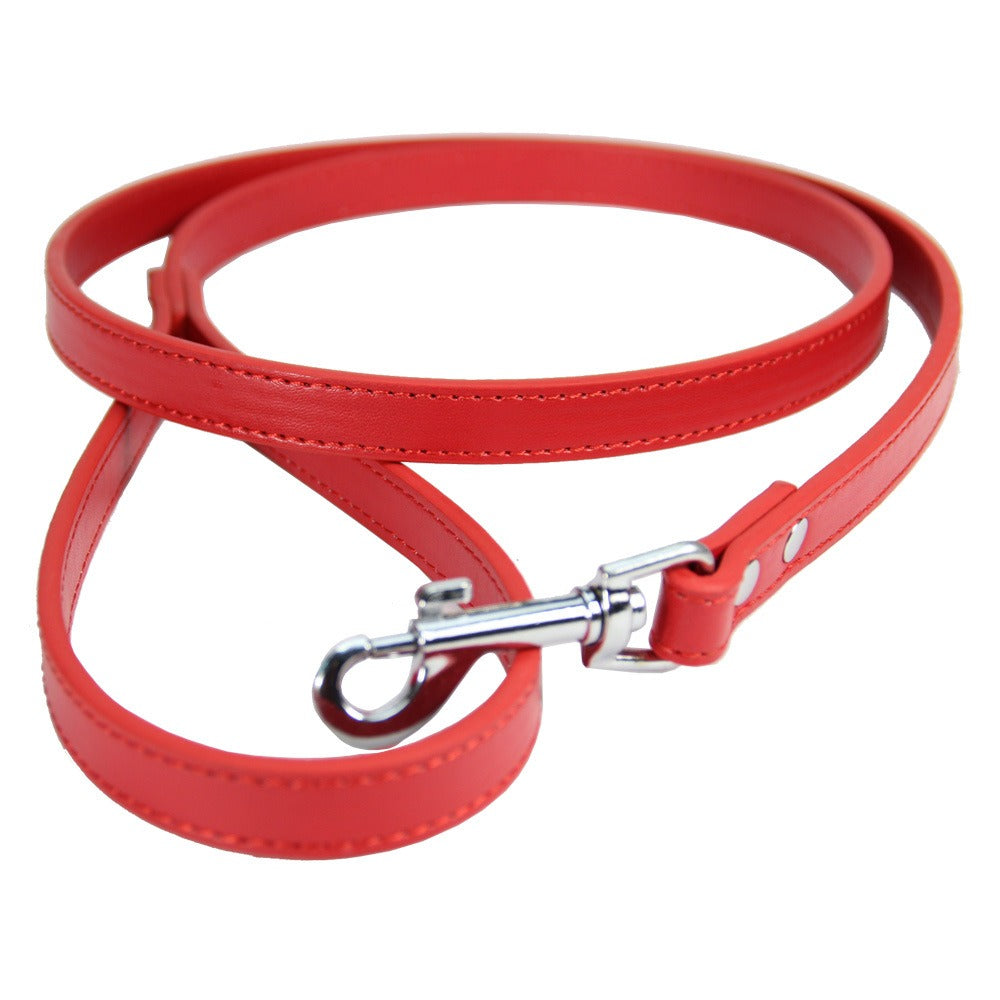 PU Leather Pet Leash with Secure Swivel Snap Clasp