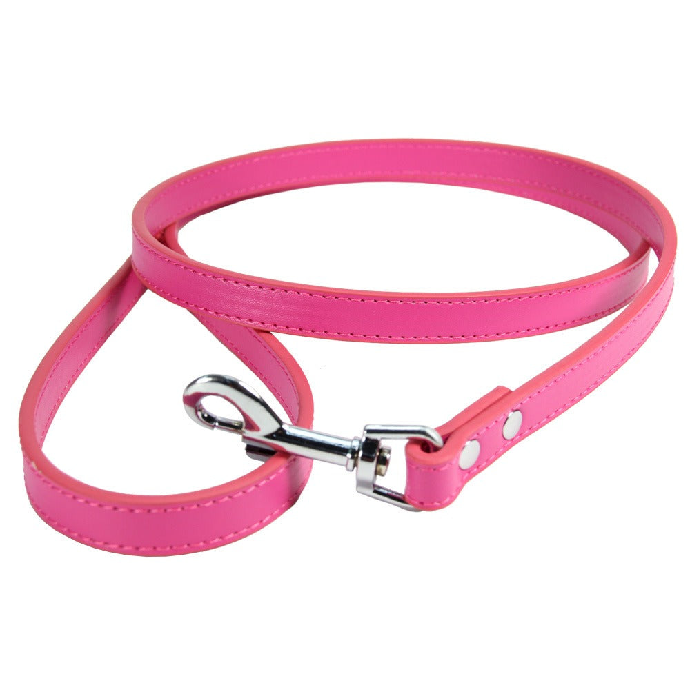 PU Leather Pet Leash with Secure Swivel Snap Clasp