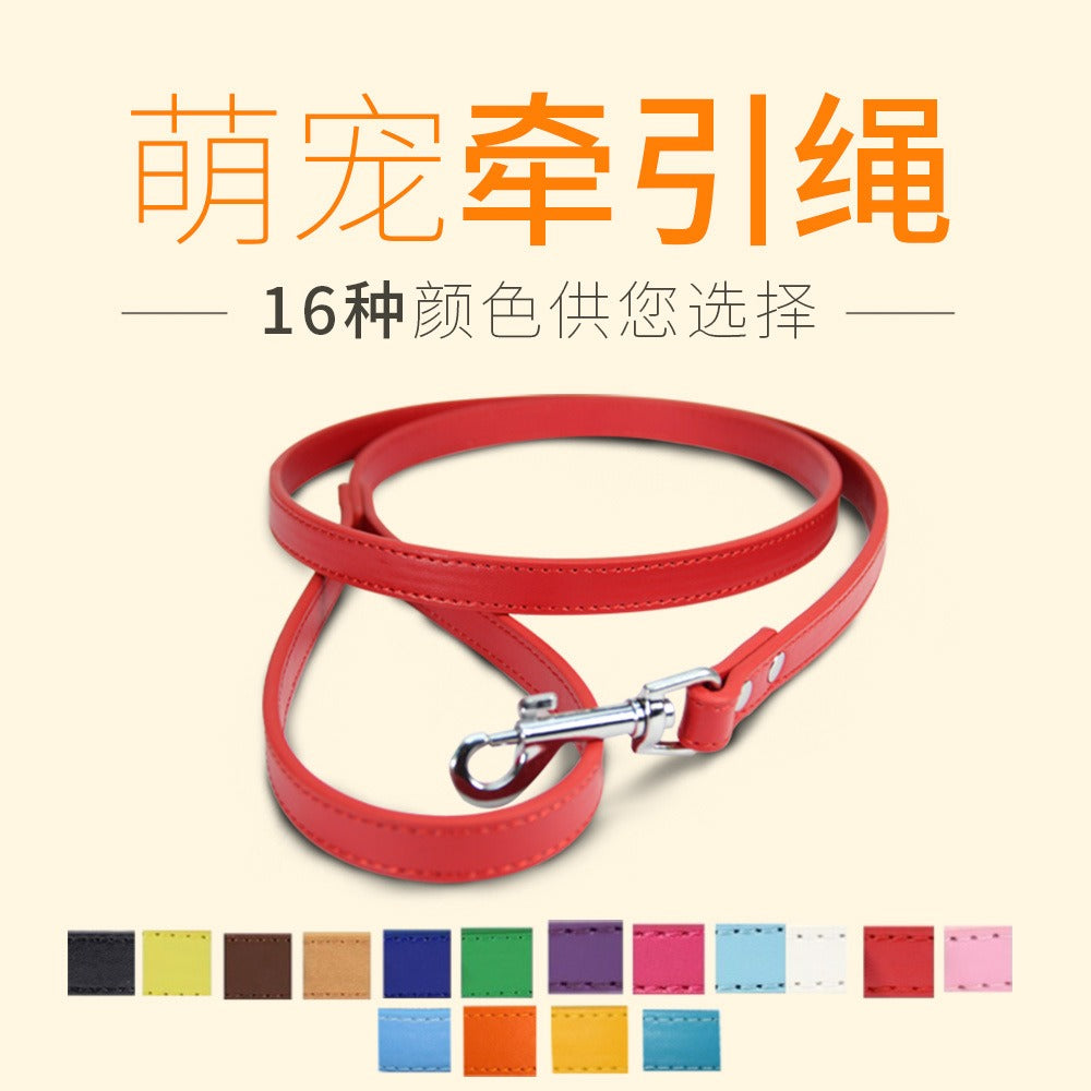 PU Leather Pet Leash with Secure Swivel Snap Clasp