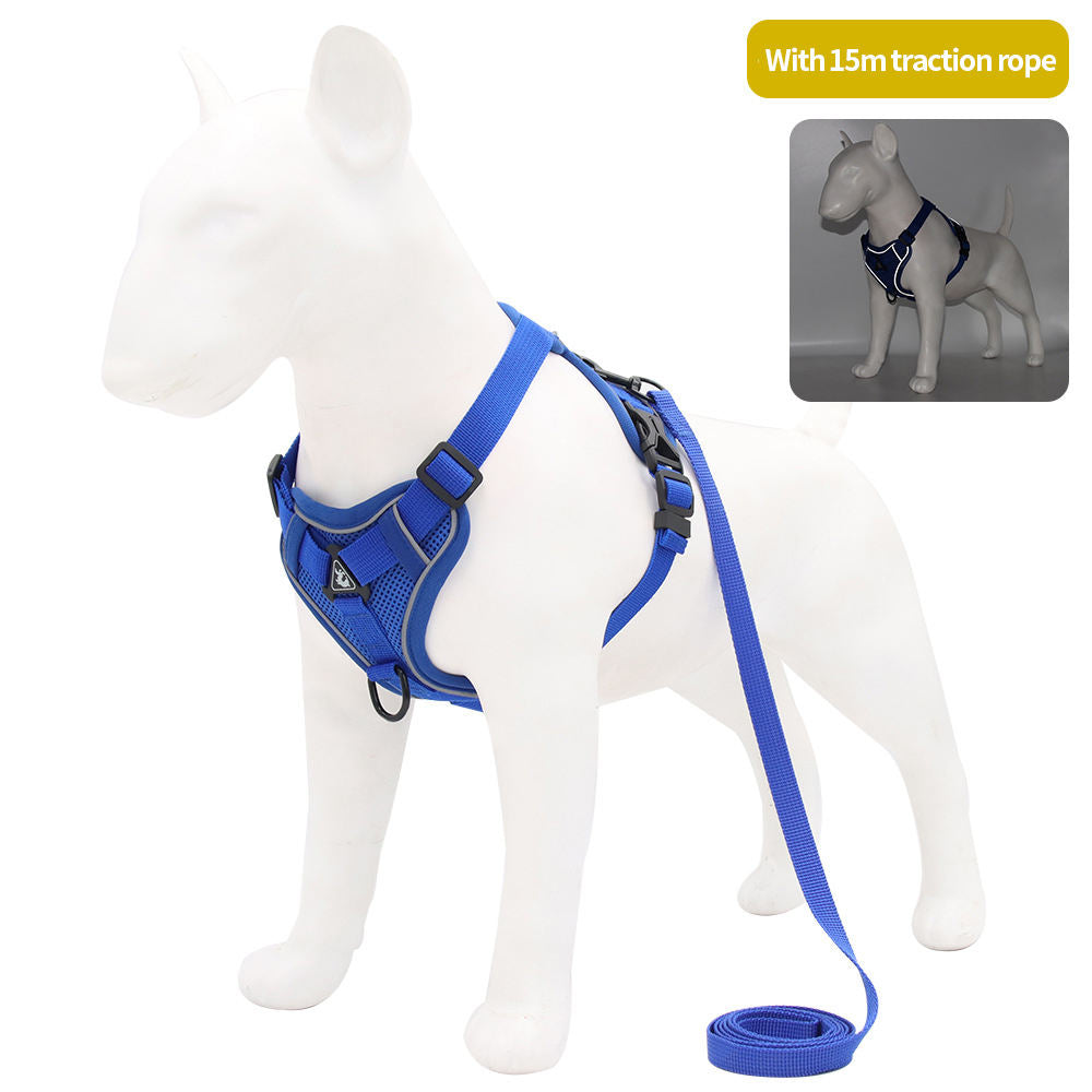 Reflective Dog Harness Vest With 15m Training Rope