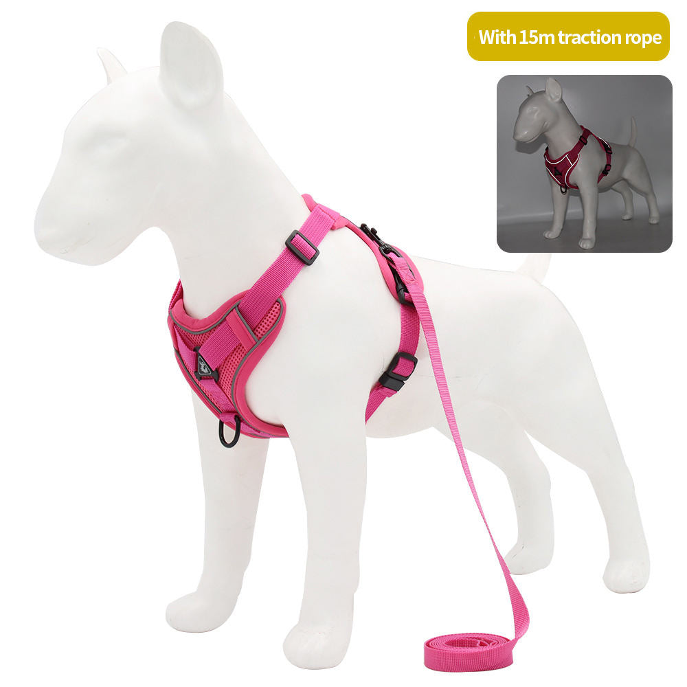 Reflective Dog Harness Vest With 15m Training Rope