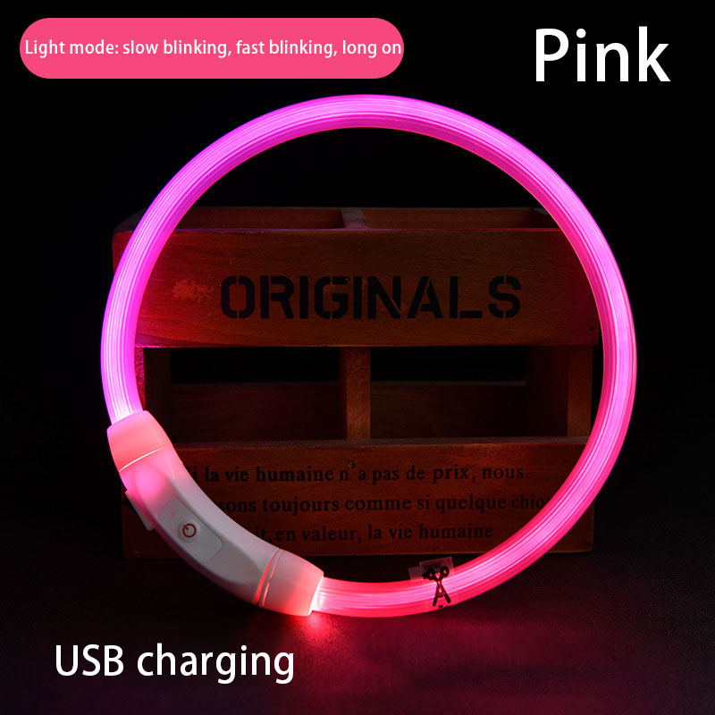USB LED Dog Collar for Nighttime Walking Visibility