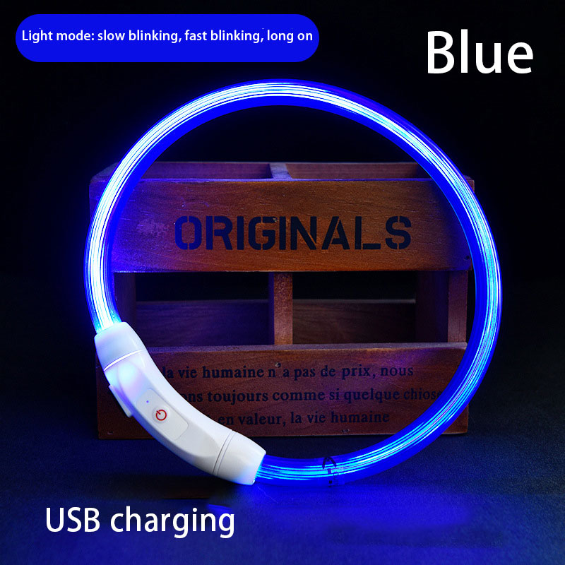 USB LED Dog Collar for Nighttime Walking Visibility