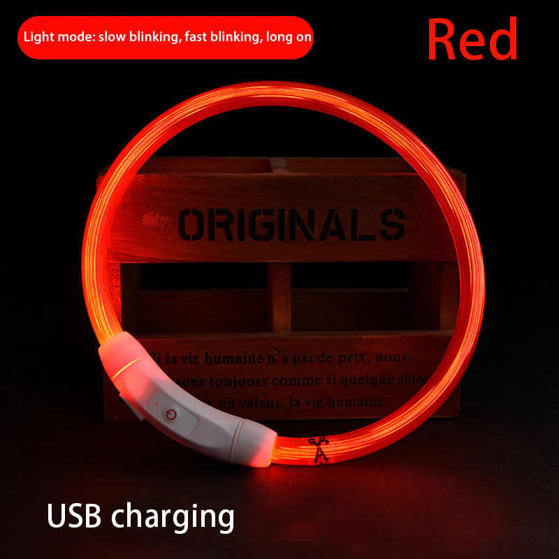 USB LED Dog Collar for Nighttime Walking Visibility