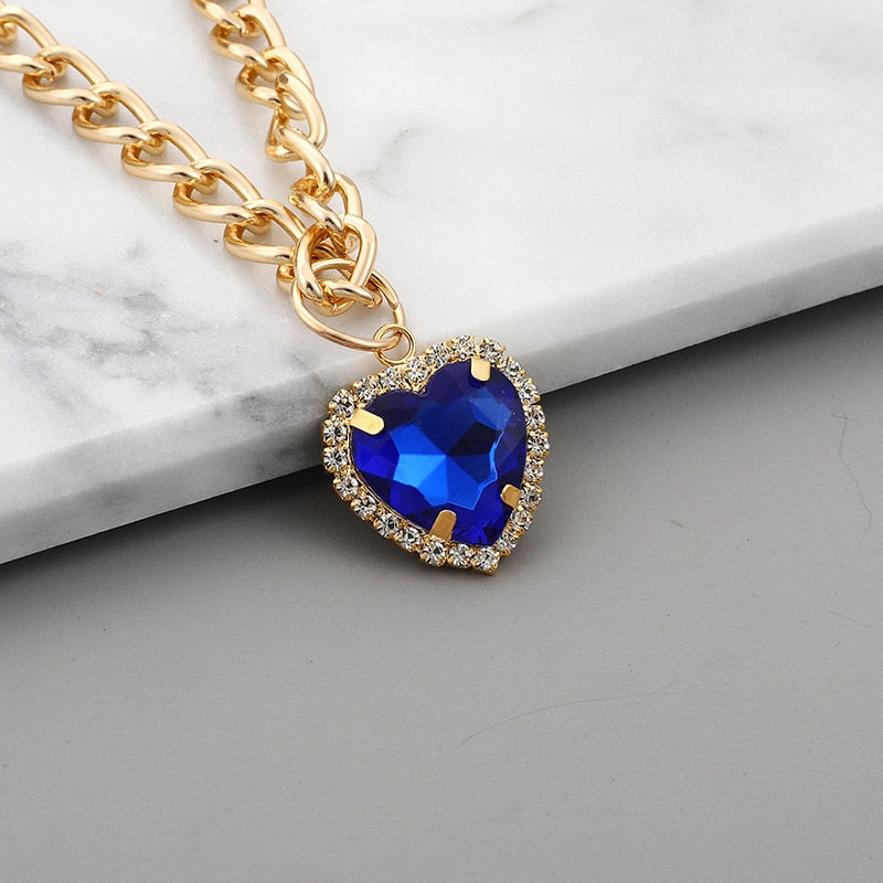 Rhinestone Pet Collar With Heart Pendant Glamour Style