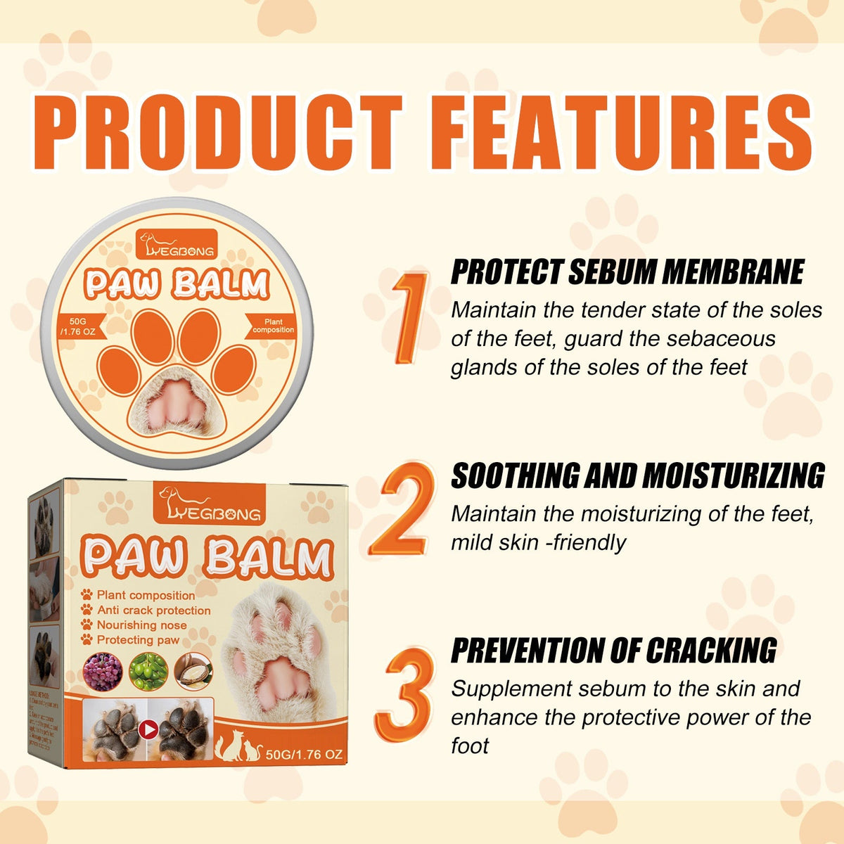 Pet Paw Balm for Dogs & Cats | Dry Nose Protection
