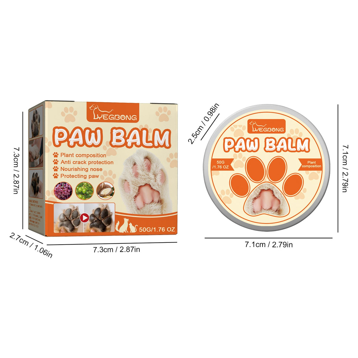 Pet Paw Balm for Dogs & Cats | Dry Nose Protection