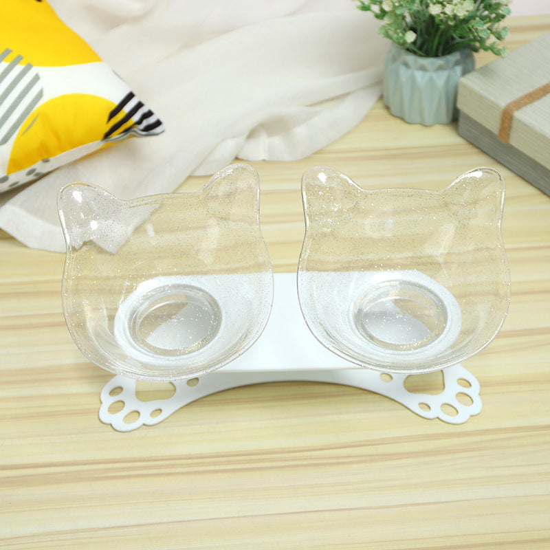 Elevated Cat Bowls, 15-Degree Comfortable Feeding