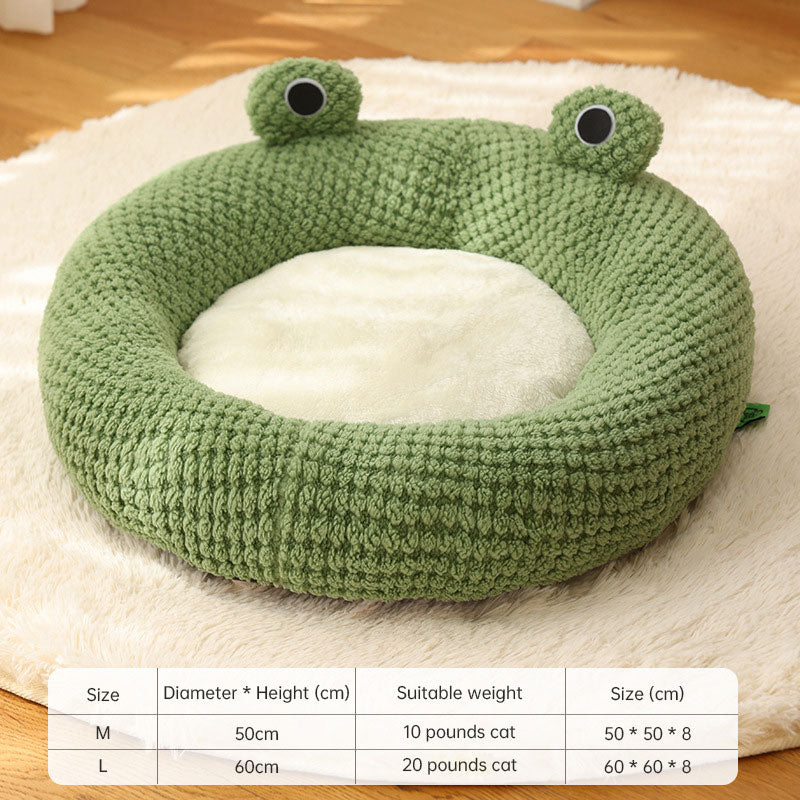 Frog Cat Bed for Cozy Enclosed Indoor Cat and Dog Naps