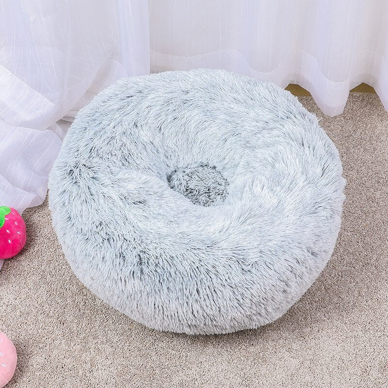 Plush Donut Pet Bed for Warm, Cozy Dog & Cat Sleep