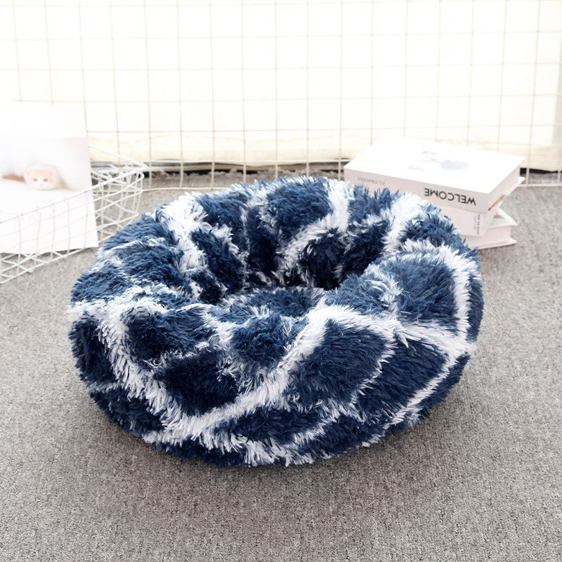 Plush Donut Pet Bed for Warm, Cozy Dog & Cat Sleep