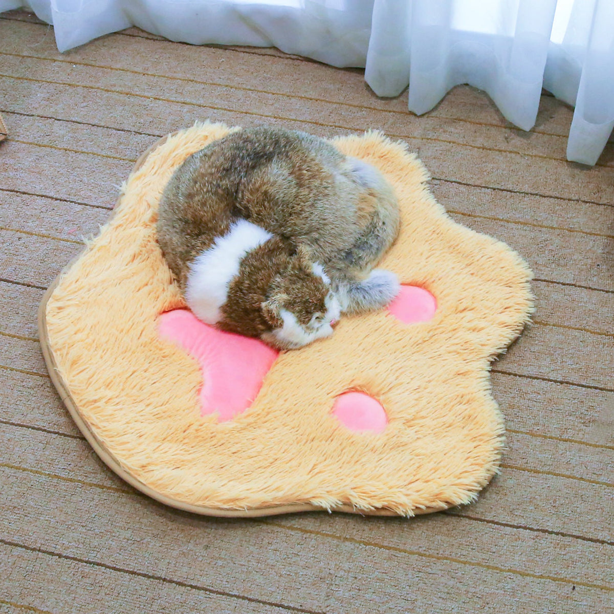 Cat Paw Print Pet Mat for Cozy, Fluffy Daily Naps