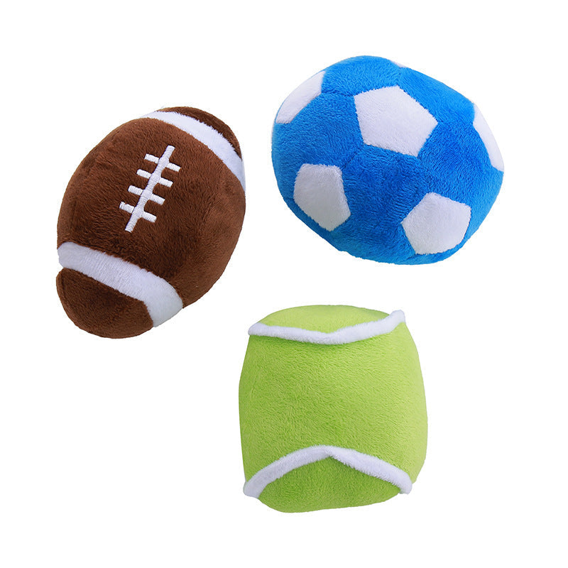 Plush Dog Ball Toy Set for Gentle Indoor Fetch Play