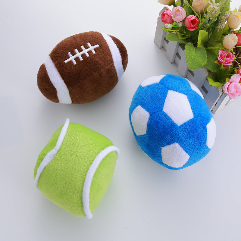 Plush Dog Ball Toy Set for Gentle Indoor Fetch Play