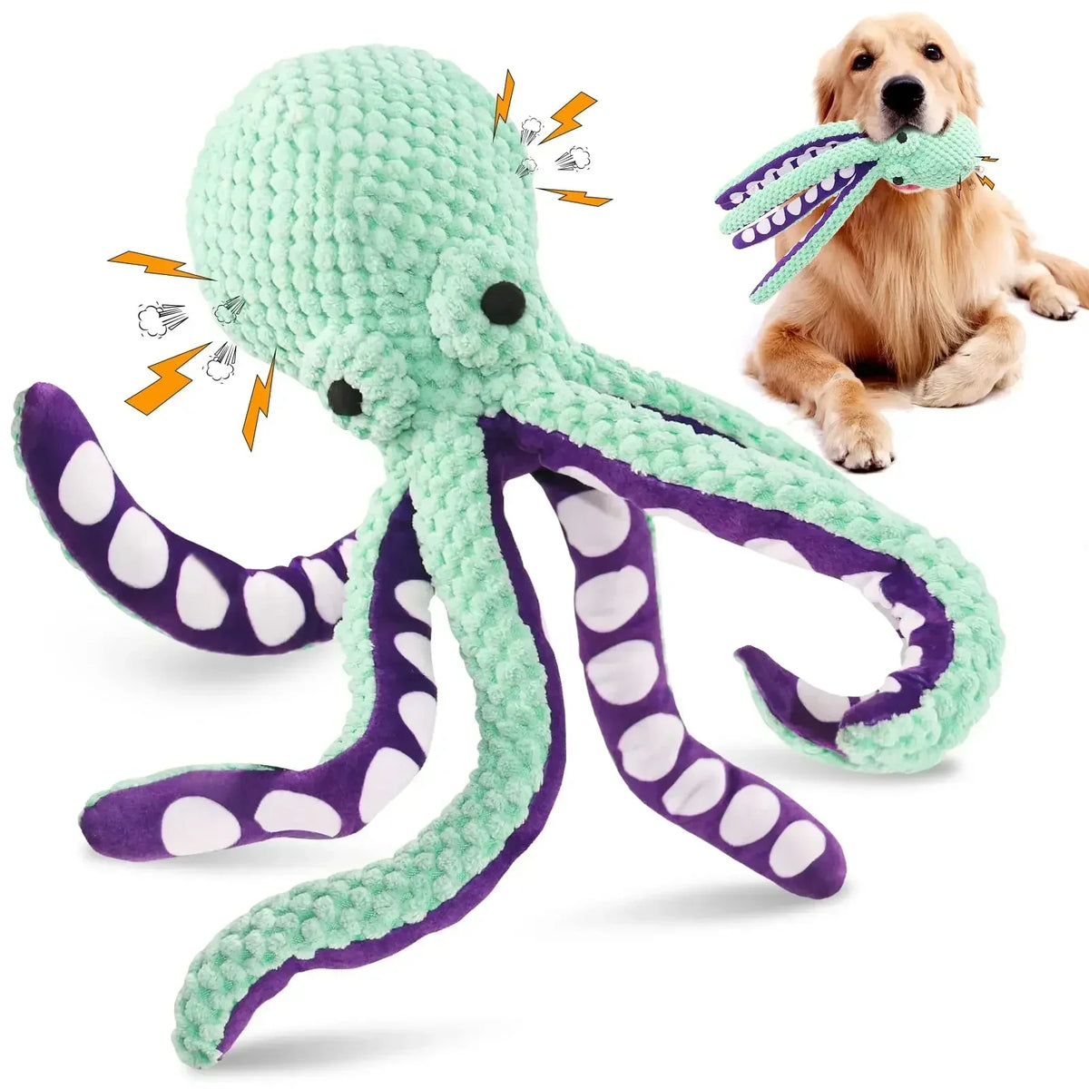 Interactive Squeaky Octopus Dog Toy for Daily Play