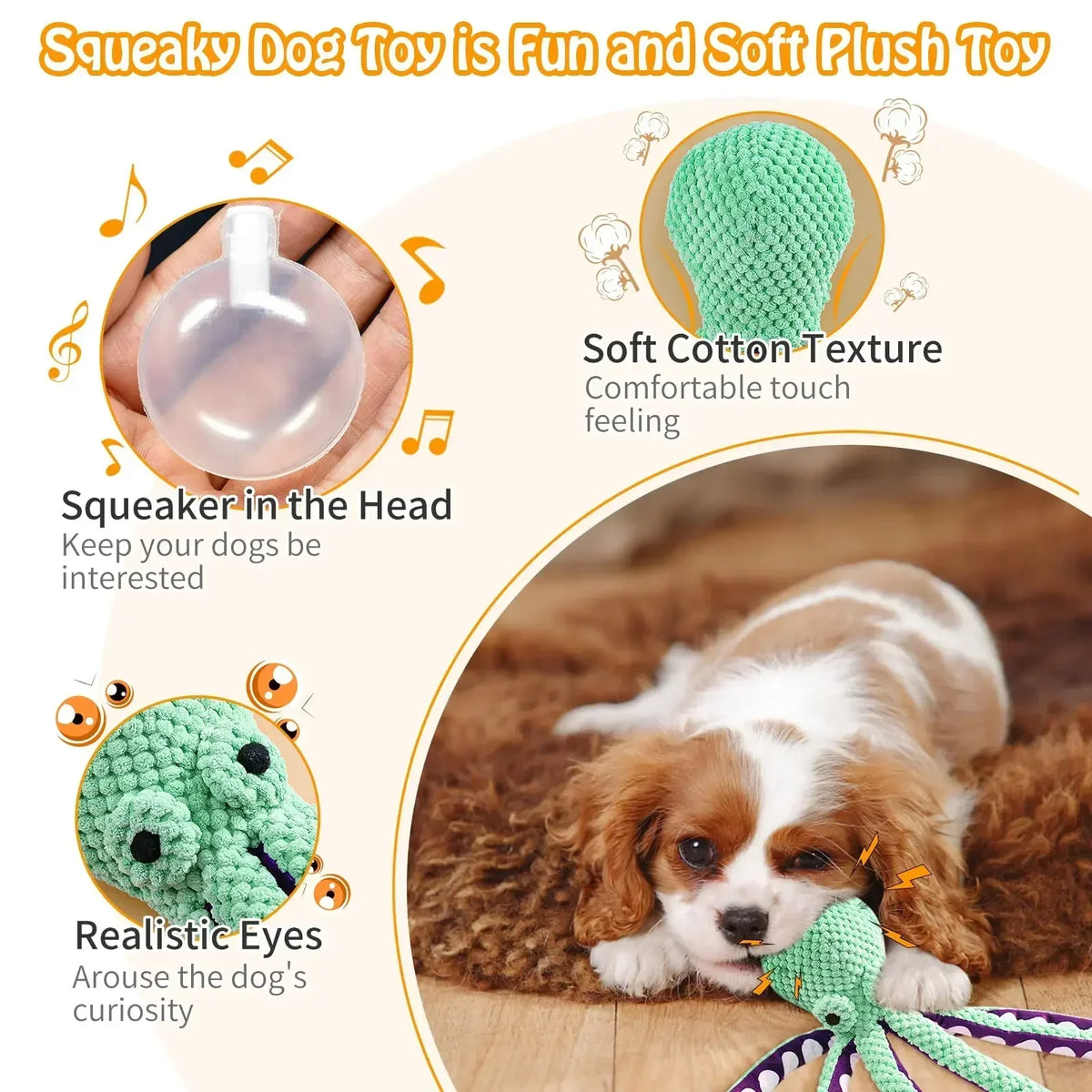 Interactive Squeaky Octopus Dog Toy for Daily Play