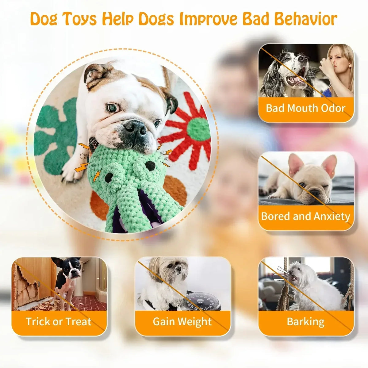 Interactive Squeaky Octopus Dog Toy for Daily Play