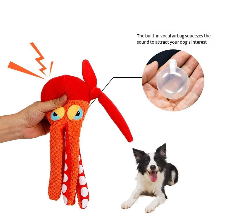 Squeaky Octopus Dog Toy for Interactive Indoor Play
