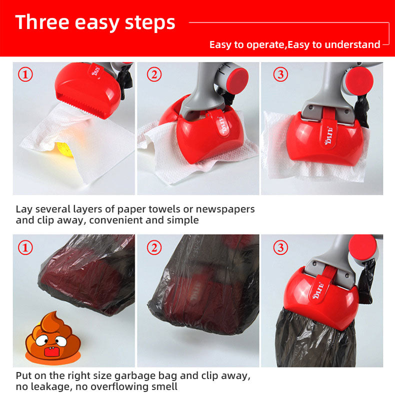 Pet Poop Picker 2-in-1: Portable No-Leak Cleanup