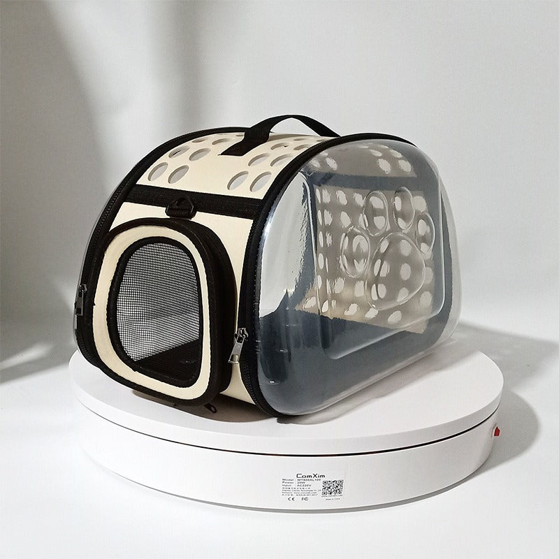 Transparent Pet Carrier With Breathable Travel Design