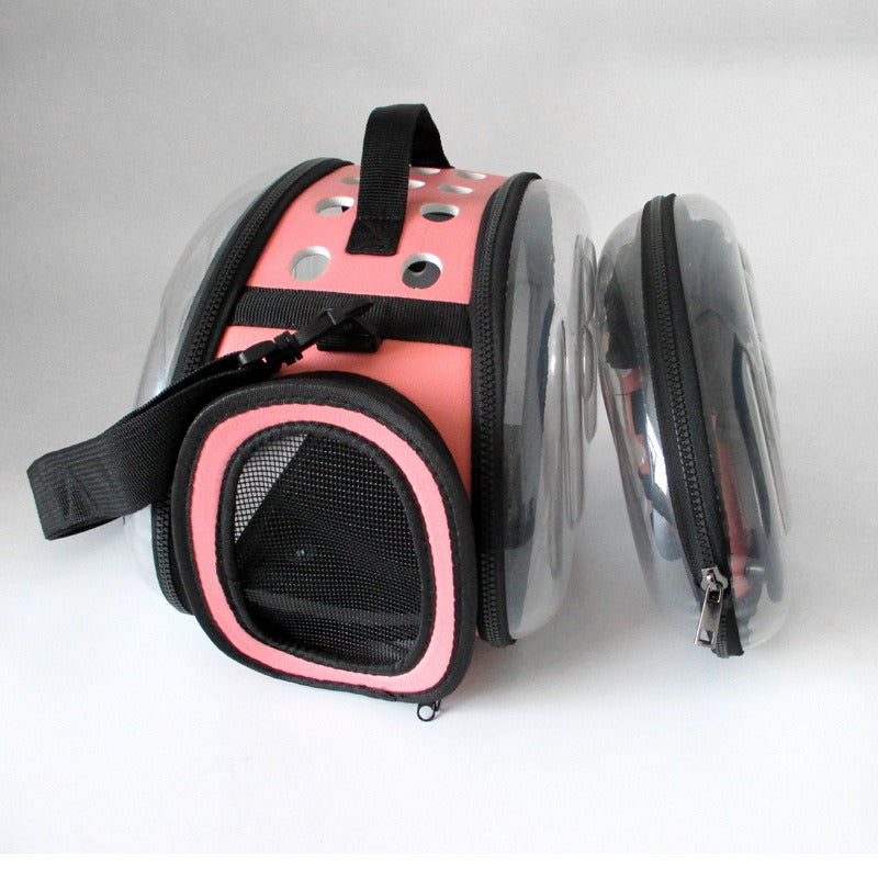 Transparent Pet Carrier With Breathable Travel Design