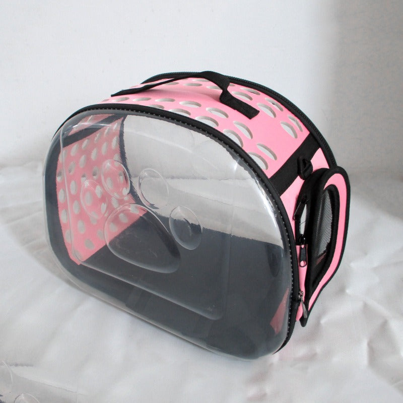 Transparent Pet Carrier With Breathable Travel Design