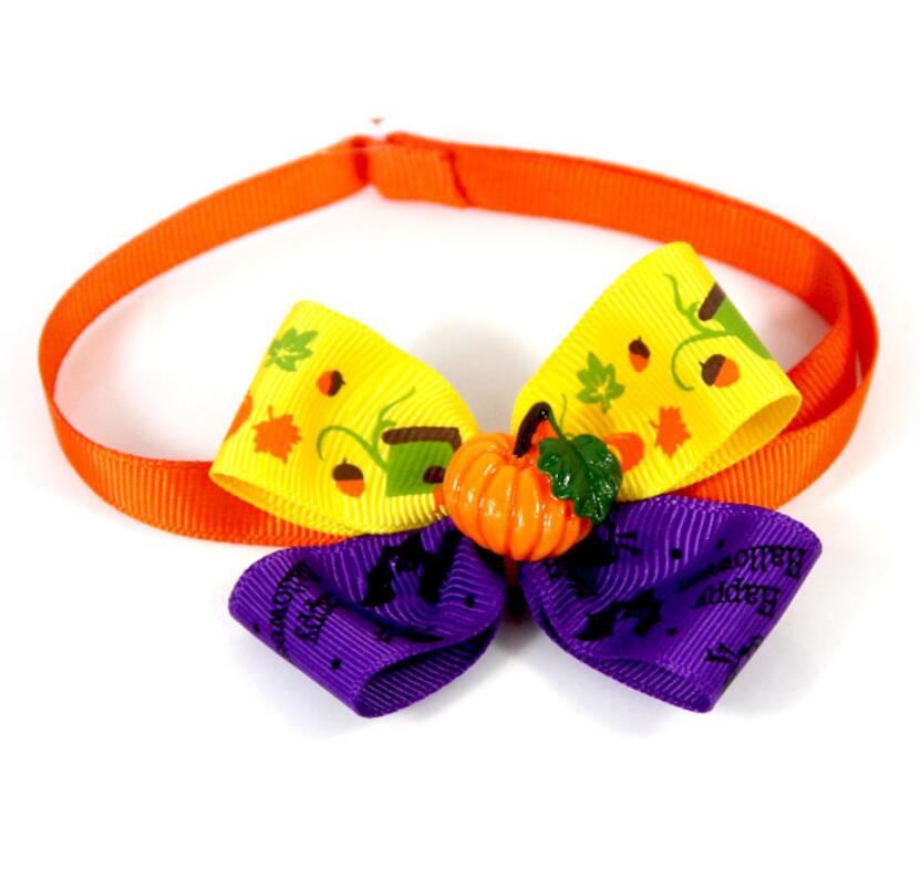 Pet Pumpkin Bow Tie for Festive Halloween Party Style