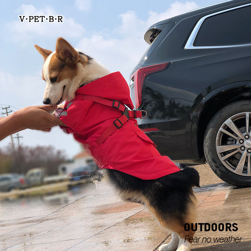 Dog Raincoat With Reflective All-Weather Protection