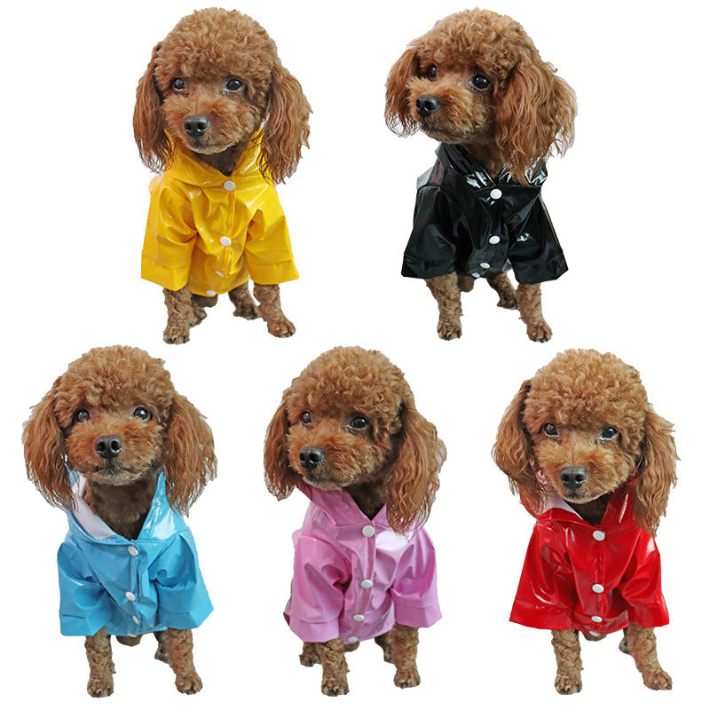 Pet Raincoat With Reflective Strips for Wet Walks