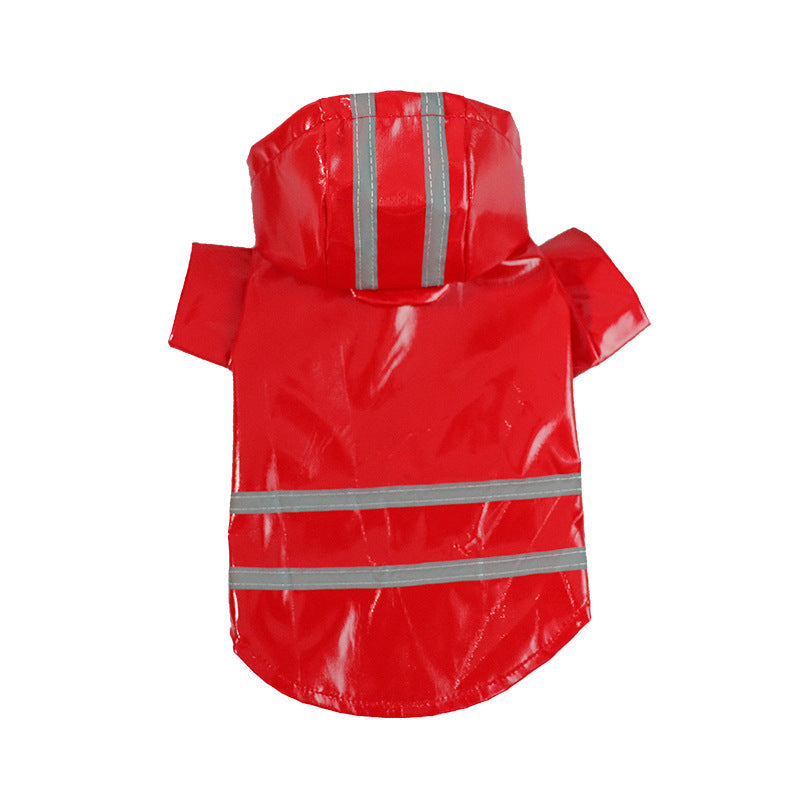 Pet Raincoat With Reflective Strips for Wet Walks