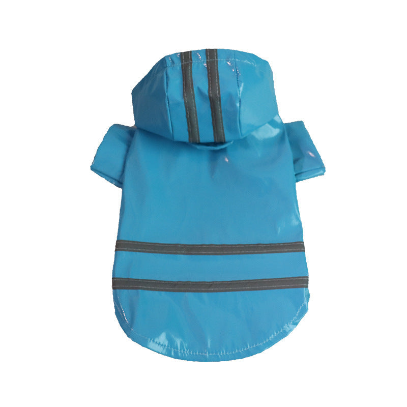 Pet Raincoat With Reflective Strips for Wet Walks