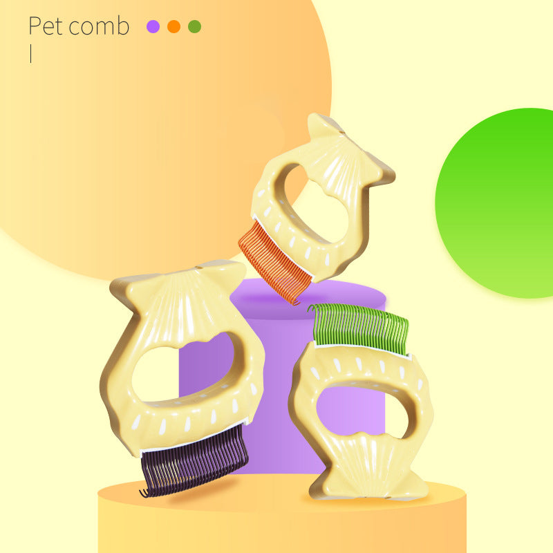 Pet Shell Comb for Gentle Loose-Hair Grooming at Home