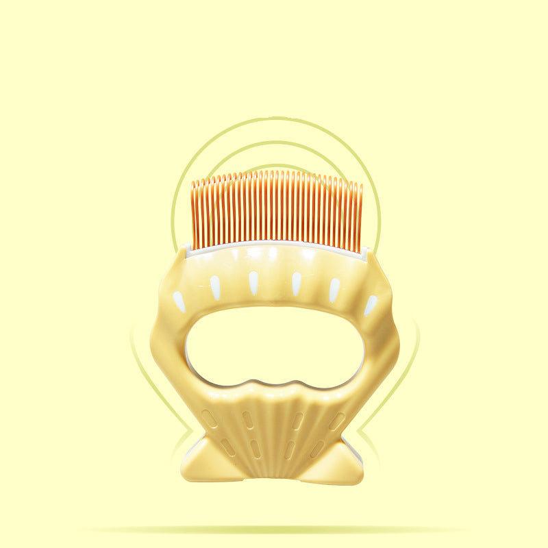 Pet Shell Comb for Gentle Loose-Hair Grooming at Home