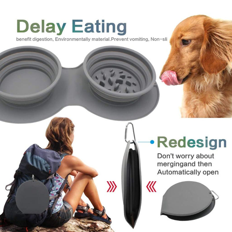 Portable Slow Feeder Dog Bowl for Calmer, Cleaner Meals
