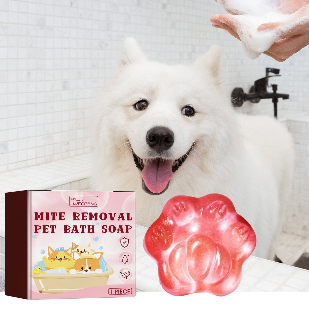 Pet Bath Soap for Cleaner, Fresher-Feeling Pet Coats