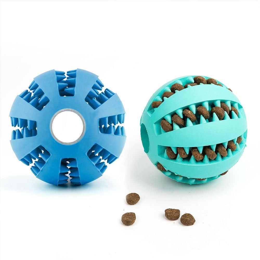 Interactive Treat-Dispensing Dog Chew Ball for Enrichment