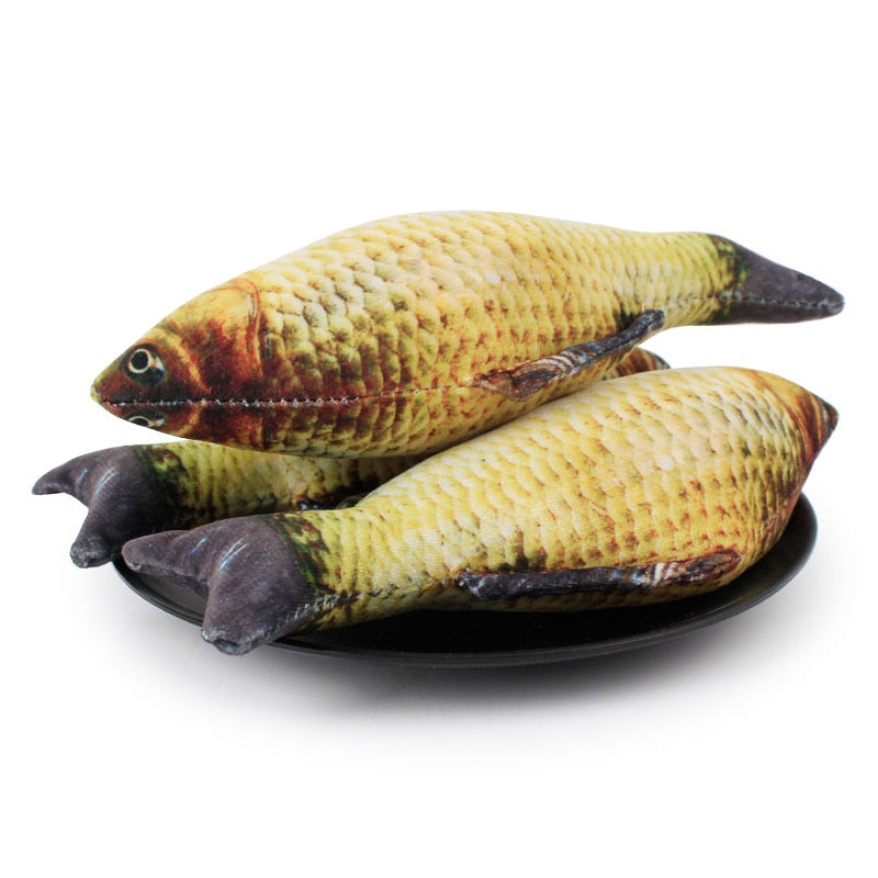 Realistic 3D Plush Fish Cat Toy for Indoor Playtime