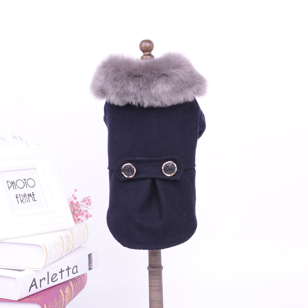 Dog Coat With Faux-Fur Collar for Cold-Weather Walks