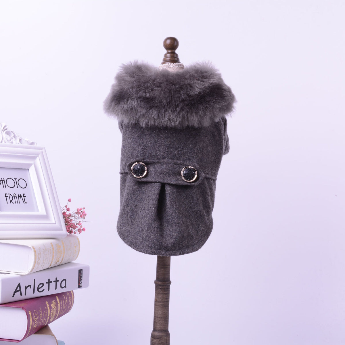 Dog Coat With Faux-Fur Collar for Cold-Weather Walks