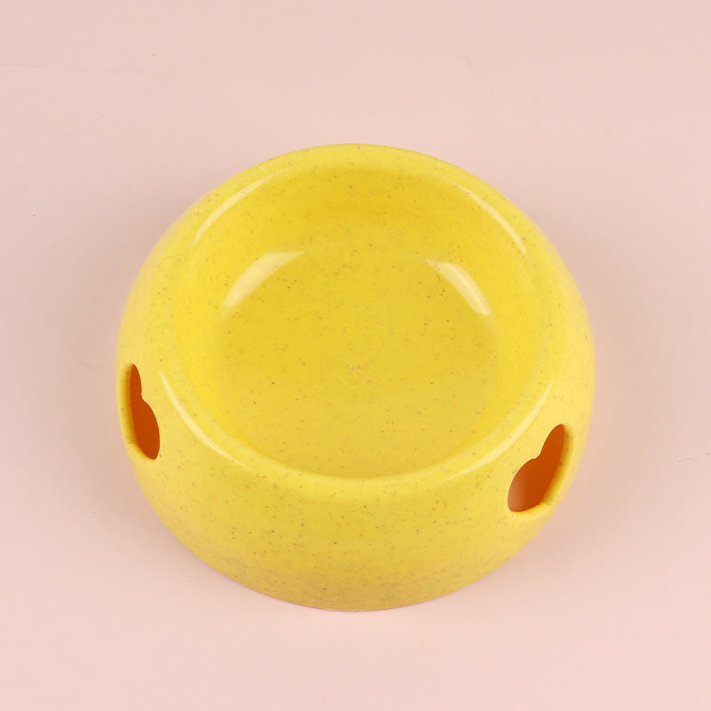 Pastel Pet Food Bowl With Heart Cutout Design