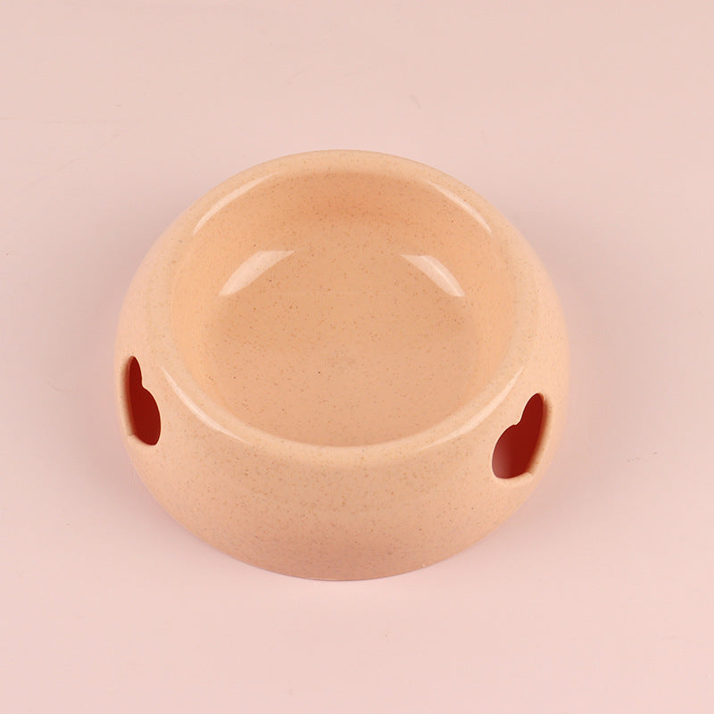 Pastel Pet Food Bowl With Heart Cutout Design