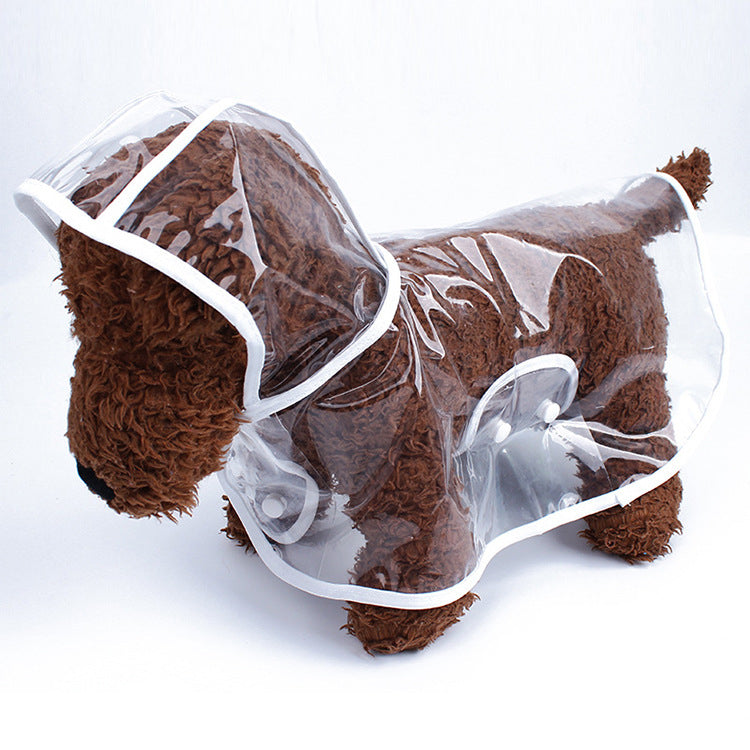 Transparent Dog Raincoat Poncho for Small & Medium Dogs