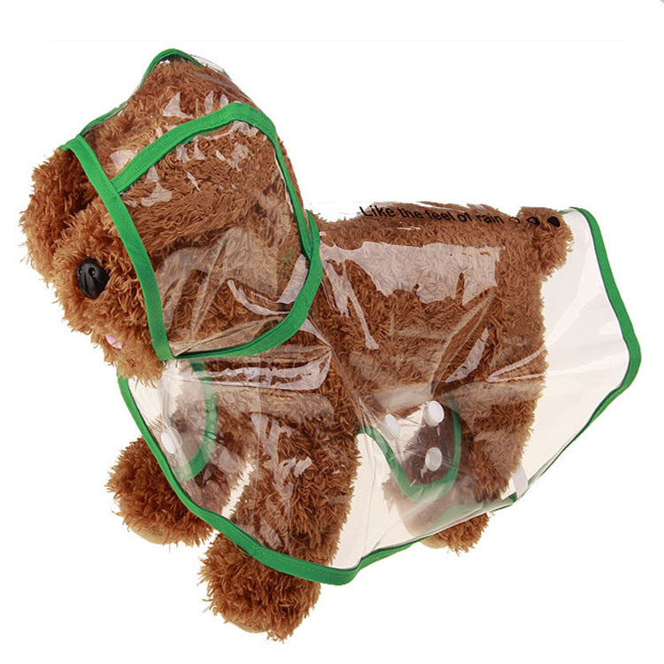 Transparent Dog Raincoat Poncho for Small & Medium Dogs