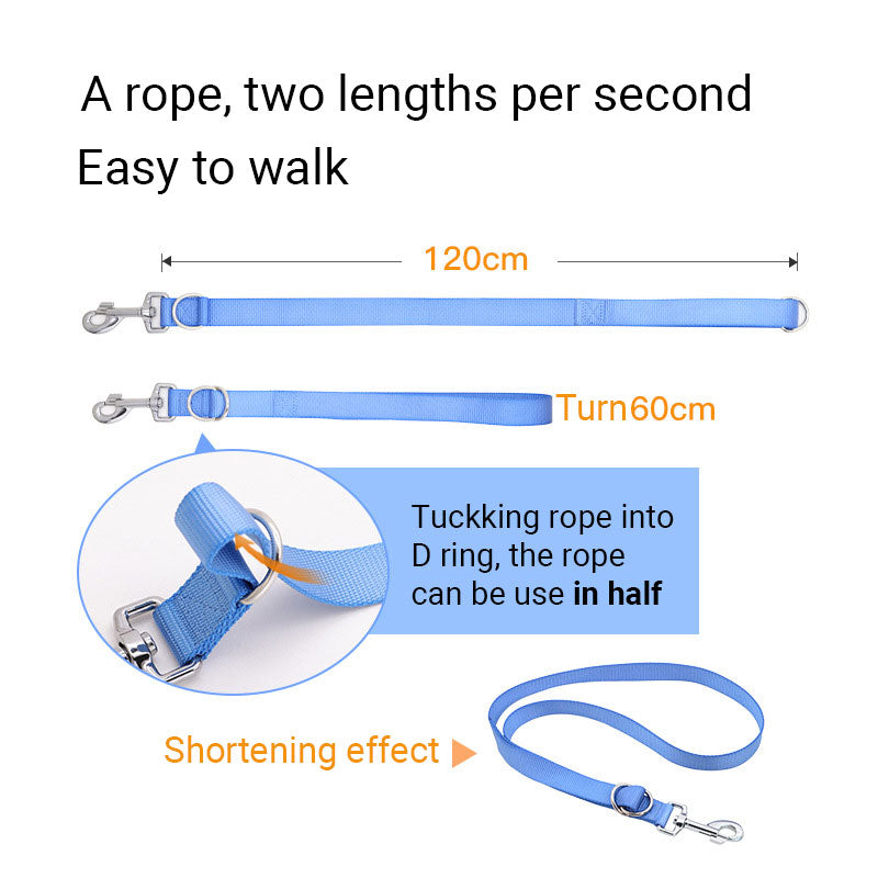 Adjustable Rope Dog Leash for 120cm/60cm Walking Control