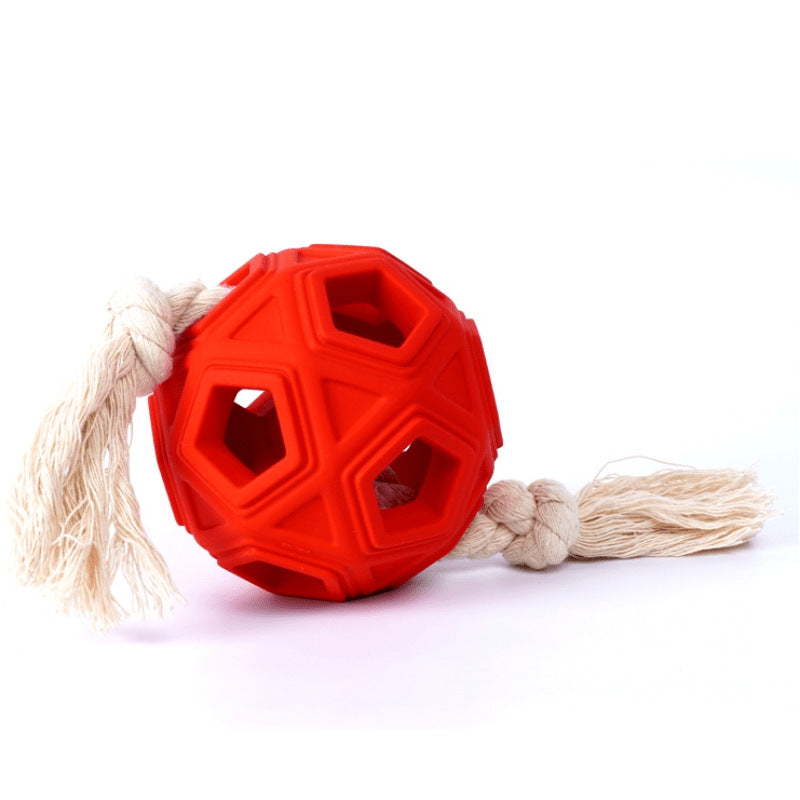 Interactive Dog Ball Toy for Chewing, Tug & Enrichment